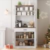 GarveeMore Küchenbuffet mit Türen und Regalböden,Küchenschrank für Esszimmer freistehender Küchenschrank 75 x 40 x 180 cm Bild 2