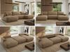 XXL Wohnlandschaft RINA U-Form 360 cm breit, Sofa mit Schlaffunktion & DL-Mechanismus, Wellenfederung, modern freistehend - Braun Schenille glatt Bild 2