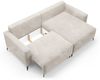Ecksofa Schlafsofa Sofa SILVES in Stoff Poso Beige Ottomane Rechts Bild 3