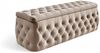 Polsterhocker mit Stauraum Betthocker SEVRA 120x50x45 cm Elisa Velvet Beige Bild 5