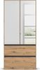 rauch Kleiderschrank, Drehtürenschrank COSTA, 2-türig, 2 Spiegeltüren, 2 Schubkästen, Eiche Artisan, 91 x 197 x 54 cm Bild 2