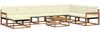 vidaXL Outdoor-Sofagarnitur 9 pcs Natur und Creme Massivholz Akazie 3369761 Bild 2