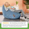 Green Bean® Plüsch Sitzsack 45x45x60cm - Indoor Sitzkissen mit 120L EPS Perlen Füllung Kuschelig Waschbar - Grau Bild 3