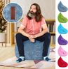 Green Bean® Plüsch Sitzsack 45x45x60cm - Indoor Sitzkissen mit 120L EPS Perlen Füllung Kuschelig Waschbar - Grau Bild 2