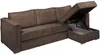 Vente-unique - LORETO Sofa SamtStoff Braun - B 223 cm152 cm x H 90 cm x L 298 cm Bild 3