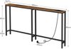 HOOBRO Schmaler Konsolentisch Ladestation Steckdosenleiste Industriestil 160cm Bild 3