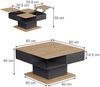 Couchtisch Movira Anthrazit 80 x 45 cm mit Staufächern Vicco Bild 2