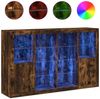 vidaXL Sideboards mit LED-Leuchten 3 Stk. Räuchereiche Holzwerkstoff 3209139 Bild 2
