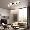 ZMH LED Deckenlampe Dimmbar Deckenleuchte: 4 Flammig Modern Wohnzimmerlampe 55W Ring Rund Schwarz Schlafzimmerlampe mit Fernbedienung 88cm Design Bürolampe für Schlafzimmer Wohnzimmer Büro Küche Bild 2