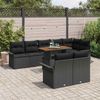 vidaXL Gartensofa-set mit Kissen 9 pcs Schwarz Poly-Rattan 3349351 Bild 3