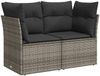 vidaXL 7-tlg. Garten-Sofagarnitur mit Kissen Grau Poly Rattan 3268390 Bild 4