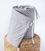 Loolay Bettnestchen GRAU WEIß Baumwolle BETTUMRANDUNG Babybett 420, 360, 210, 180x30 cm, (Babyausstattung Babynest Kopfschutz Kantenschutz Baby, 100% Baumwolle Babybett Bettschutzgitter Umrandung), LOOLAY® - 100% Europäische Stoffe und Kleinserien-Nähen! Bild 2