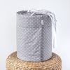 Loolay Bettnestchen GRAU WEIß Baumwolle BETTUMRANDUNG Babybett 420, 360, 210, 180x30 cm, (Babyausstattung Babynest Kopfschutz Kantenschutz Baby, 100% Baumwolle Babybett Bettschutzgitter Umrandung), LOOLAY® - 100% Europäische Stoffe und Kleinserien-Nähen! Bild 4