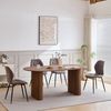 GrandCA HOME Esstisch Ovaler Esstisch im modernen Stil mit Holzmaserungs-Finish (1-St), aus MDF, 180x90 cm, dunkelbraun Bild 2