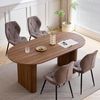 GrandCA HOME Esstisch Ovaler Esstisch im modernen Stil mit Holzmaserungs-Finish (1-St), aus MDF, 180x90 cm, dunkelbraun Bild 4