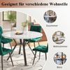 Runder Esstisch mit MDF-Tischplatte in weißer Marmoroptik,mit schwarzem X-förmigem Metallgestell, stabiler runder Wohnzimmertisch Bild 5