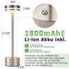 Nettlife LED Tischleuchte Modern Gold/Weiß/Schwarz/Silber Kabellose Nachttischlampe USB-C, Touch Dimmbar, LED fest integriert, Modern Tischlampe für Schlafzimmer Esszimmer Büro Bild 4