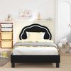 vidaXL Kinderbettgestell mit Kopfteil Schwarz 90 x 190 cm Samt 42010917 Bild 3