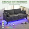 2-Sitzer Sofa aus Chenille mit USB-Anschluss & LED, 175x83x78 cm, Grau Bild 4