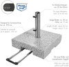 Doppler Trolley-Granit-Schirmsockel mit Rollen, granitgrau,50 kg, für Sonnenschirme bis Ø 300 cm Bild 4