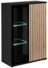 Wohnwand Cameron in Schwarz und Hickory Jackson mit Beleuchtung und Lamellen 340 x 192 x 45 Bild 4