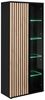 Wohnwand Cameron in Schwarz und Hickory Jackson mit Beleuchtung und Lamellen 340 x 192 x 45 Bild 2