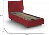 Dmora Aphrodite Einzelbett, Bettkasten mit Stoffbezug, 100 % Made in Italy, seitliche Öffnung, geeignet für Matratze 80x190 cm, Rot Bild 3