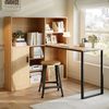 Merax 120cm Computertisch, Regal-Schreibtisch,Schrankschreibtisch Arbeitstisch, Schrankschreibtisch, Natur Bild 2