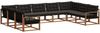 vidaXL Outdoor-Sofagarnitur mit Kissen 9 pcs Natürlich und Schwarz 3369847 Bild 2
