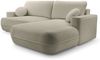 Selsey 'Fuerro' Ecksofa mit Schlaffunktion, Bettkasten, Ottomane rechts, Strukturstoff wasserabweisend, Hellbraun Bild 5