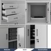 Aktenschrank abschließbar FILIP - mit Tresor & Schubladen| Büroschrank aus Stahl Metallschrank Werkstatt Mehrzweckschrank Werkzeugschrank, 185x90x40cm Grau Bild 4