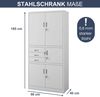 Aktenschrank abschließbar FILIP - mit Tresor & Schubladen| Büroschrank aus Stahl Metallschrank Werkstatt Mehrzweckschrank Werkzeugschrank, 185x90x40cm Grau Bild 2