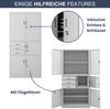 Aktenschrank abschließbar FILIP - mit Tresor & Schubladen| Büroschrank aus Stahl Metallschrank Werkstatt Mehrzweckschrank Werkzeugschrank, 185x90x40cm Grau Bild 5