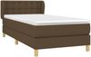 Einzelbett, Polsterbett mit Matratze Stoff Dunkelbraun 100x200 cm Bild 3