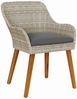 Gartenstuhl EGOS 2er Set Poly-Rattan 62,5x55x82 cm mit Polster Hellgrau | Gartenstuhl Rattan Outdoorstühle Balkonstühle Bild 5