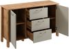 AX LIVING Kommode mit Schubladen Iseonia K2T3S 138cm Eiche Wotan/Beige Bild 2