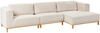 Ecksofa 5-Sitzer VENG Cord Hellbeige linksseitig Bild 5