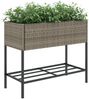 vidaXL Pflanzkübel mit Ablage Grau Poly Rattan 366386 Bild 4