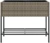 vidaXL Pflanzkübel mit Ablage Grau Poly Rattan 366386 Bild 5