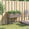 vidaXL Pflanzkübel mit Ablage Grau Poly Rattan 366386 Bild 3