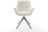 Drehstuhl Kaira-Flex Bouclé Soft Beige Kreuzgestell breit Graphit 360° drehbar Wippfunktion Bild 2