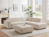 Vente-unique - BORORE Sofa SamtStoff Beige - B 231 cm x H 75 cm x L 256 cm Bild 1