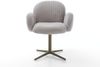 Drehstuhl Nube-Flex mit Armlehnen Cord Silbergrau Fußkreuz Effektfinish Titan 360° drehbar Taschenfederkern Bild 2