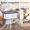 OUNUO Beistellbett für Neugeborene mit Rädern, Aufbewahrungskorb, Matratze Bild 4