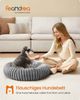 FEANDREA Hundebett, Katzenbett, Donut Kissen, waschbar, weiche Polsterung, rutschfest, grau Bild 2