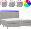 vidaXL Boxspringbett mit Matratze & LED Hellgrau 200x200 cm Stoff, Härtegrad: H2 [3135621] Bild 2