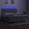 vidaXL Boxspringbett mit Matratze & LED Hellgrau 200x200 cm Stoff, Härtegrad: H2 [3135621] Bild 4
