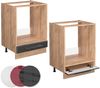 Herdumbauschrank Fame-Line Anthrazit Hochglanz 60 cm ohne Arbeitsplatte Vicco Bild 5