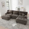 Modulares Ecksofa aus Chenille mit Ottomanen, 313x145x81 cm, braun Bild 2