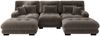 Modulares Ecksofa aus Chenille mit Ottomanen, 313x145x81 cm, braun Bild 5